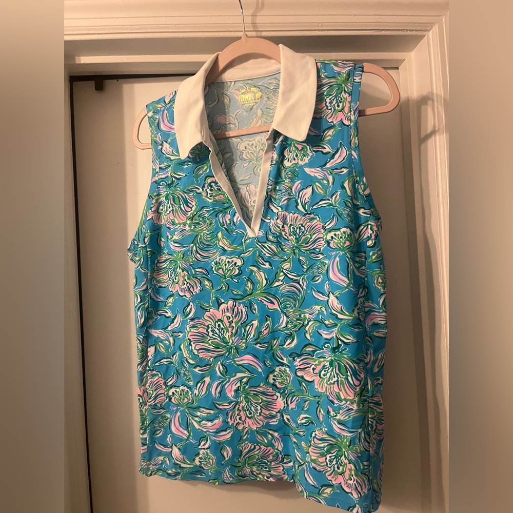 Lilly Pulitzer Blue and Pink Floral Top